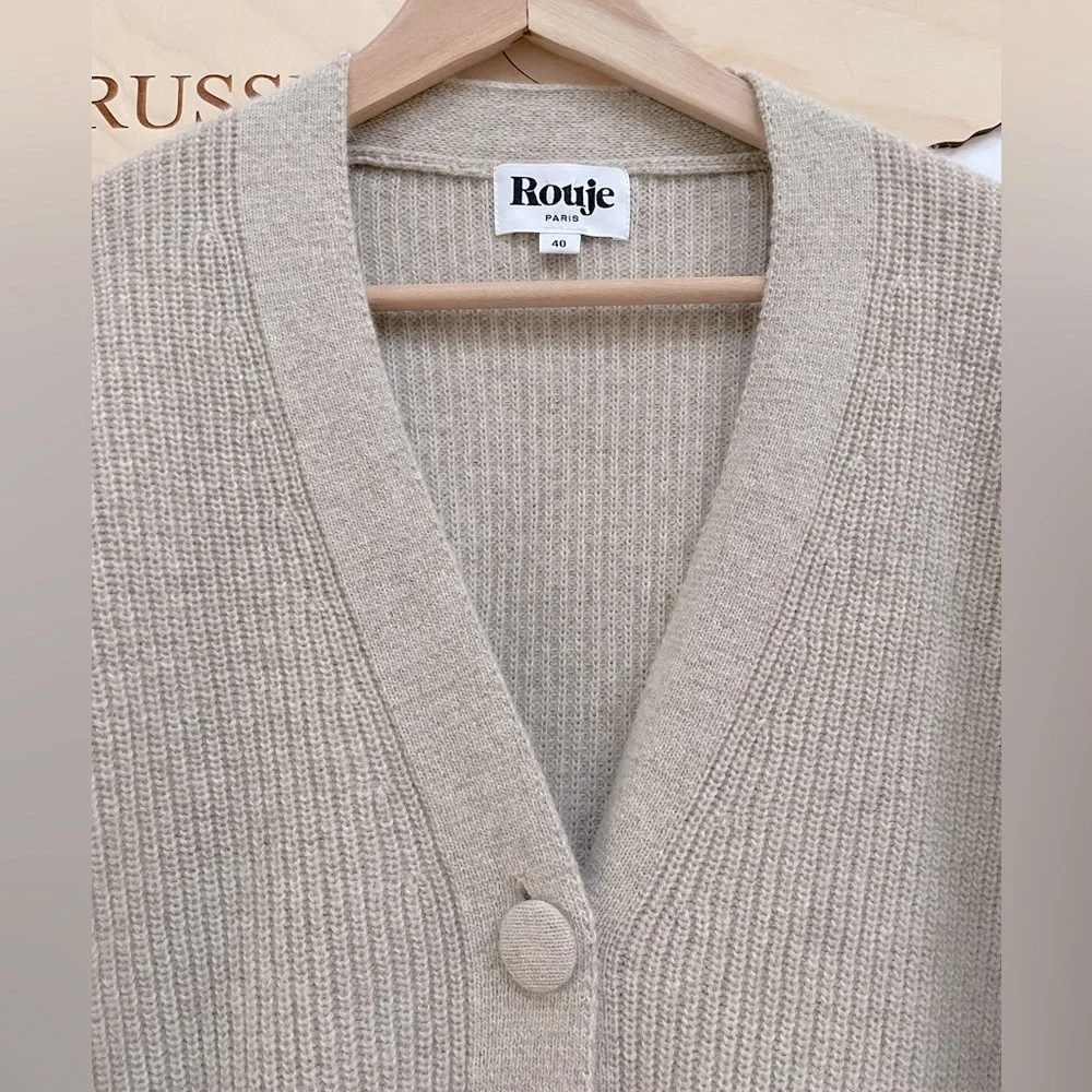 Rouje Beige Cassiopee Cardigan, size FR 40 - Picture 7 of 11